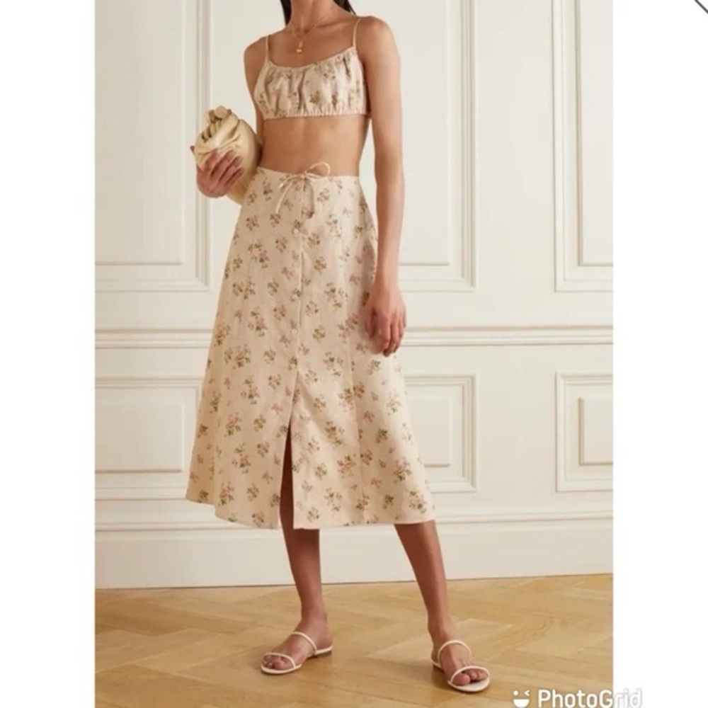Reformation Kamren Linen Two-Piece Skirt Set - Picture 4 of 7